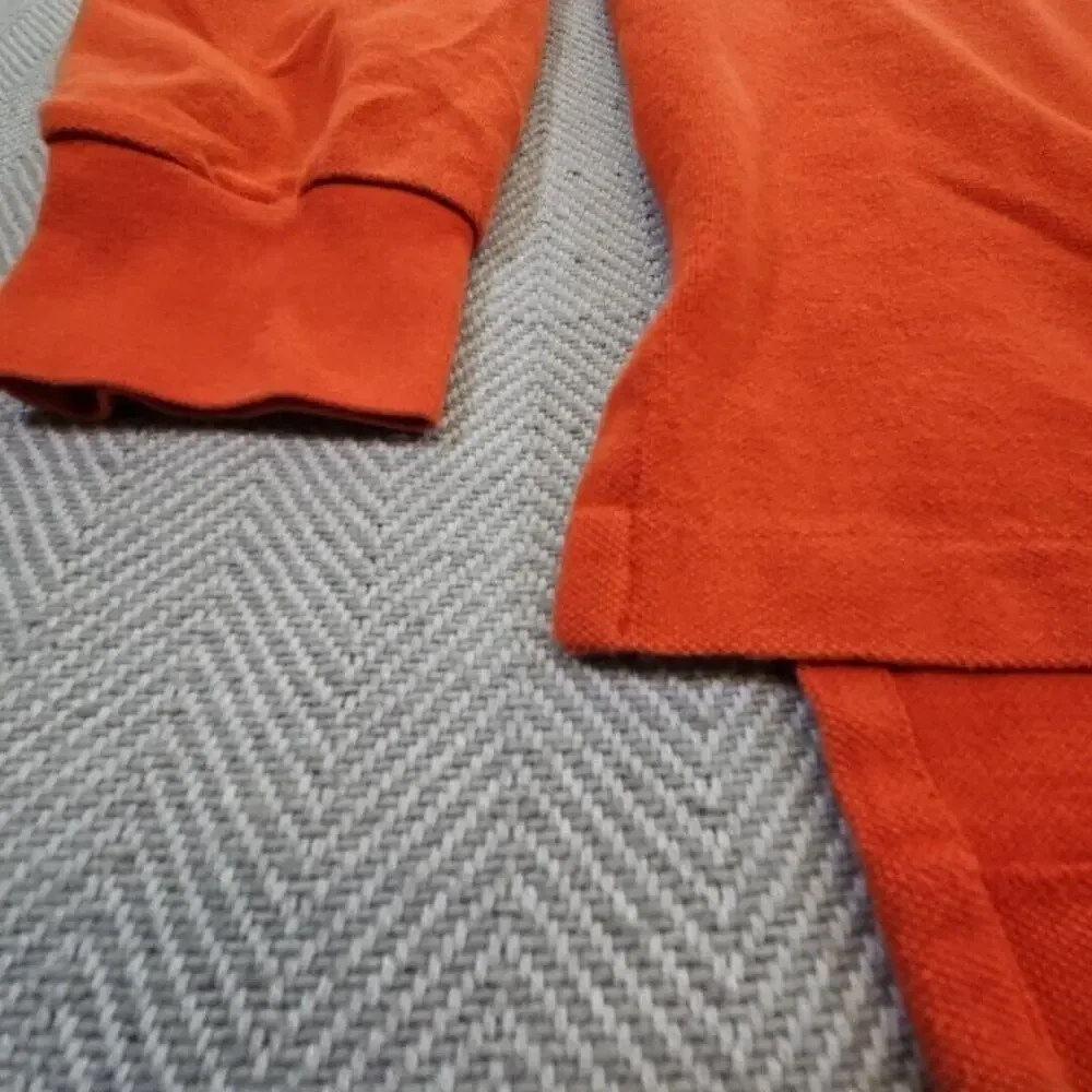 Polo Ralph Lauren Rugby Shirt Men's‎ Large Orange Pony Long Sleeve Cotton Y2K